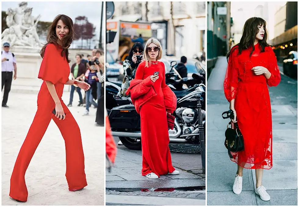 red total look trend